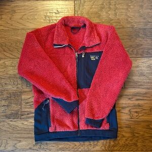 Vintage Mountain Hardwear Red Sherpa Jacket with Black Trim